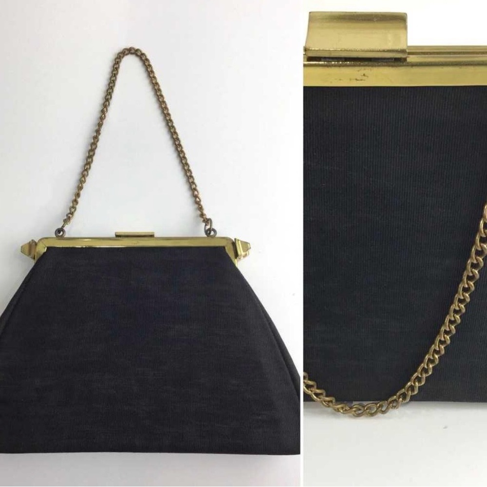 Rare Vintage 1950s Edwards Bag, Convertible Gold and Black Evening Purse - Picture 13 of 16